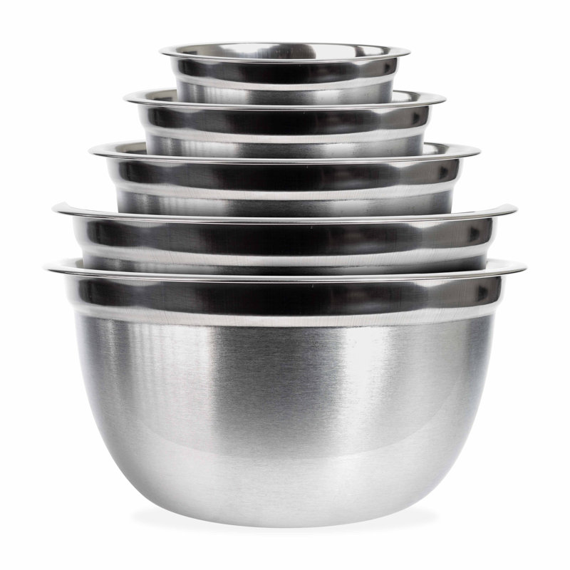 Lexi Home Stainless Steel Nested German Mixing Bowls Set Of 5